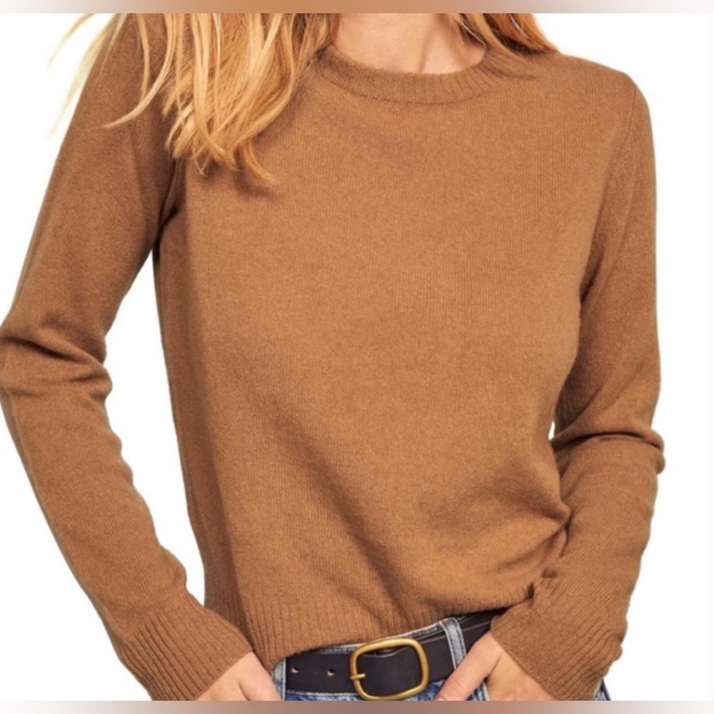 Reformation Crew Cashmere Sweater in Camel - XS